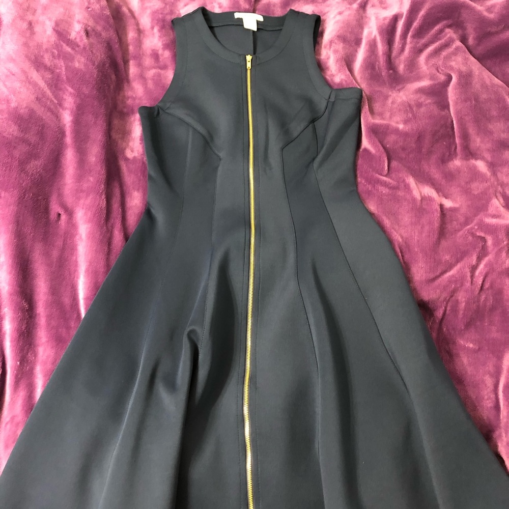 Navy Zip Dress